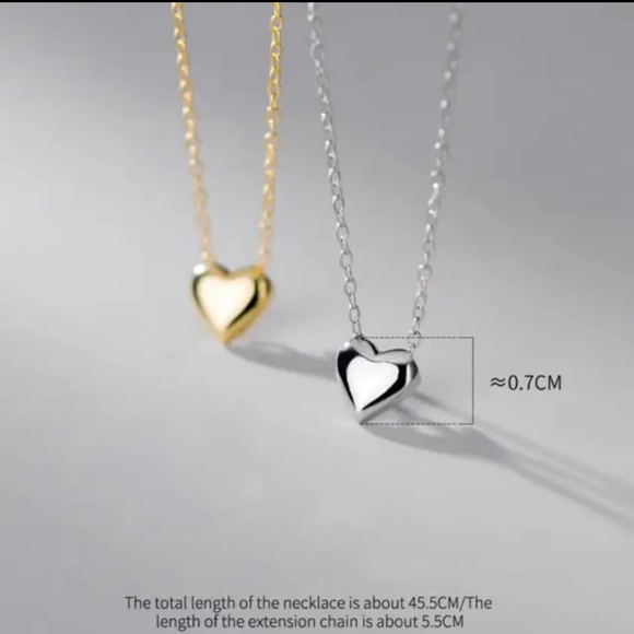 Heart Shape Pendant 925 Silver Necklace - Picture 2 of 3